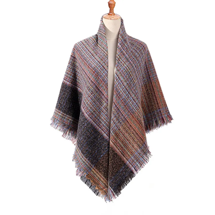 F28 Squre scarf Клетчатые шарфы; женские шарфы; зимние кашемировые шарфы; квадратные шали для женщин; обертывания; вязаное одеяло; бандана; теплые шарфы - Цвет: F28 Squre scarf