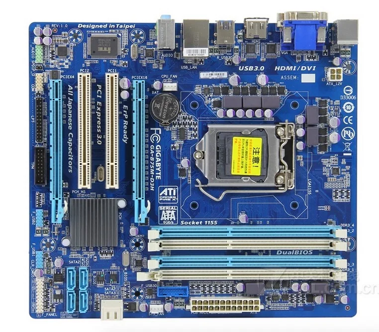 Оригинальная материнская плата для Gigabyte GA-B75M-D3H DDR3 LGA 1155 B75M-D3H 32 Гб USB2.0 USB3.0 B75 рабочего Материнская плата