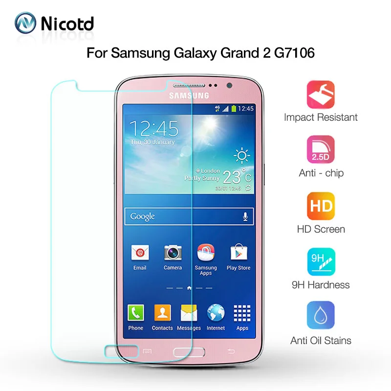 Защитная пленка из закаленного стекла nicodd для samsung Galaxy Grand 2 Duos G7109 G7108 G7106 G7105 G7102 G7108V