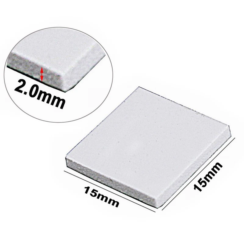 100 шт. в партии 15X15x2MM 2 мм Тонкий Белый SMD DIP IC чип проводимости теплоотвода