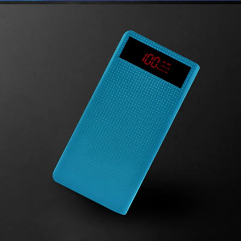 Blue 30000 мАч Внешний аккумулятор с светодиодный дисплеем двойной usb зарядкой внешний аккумулятор зарядное устройство чехол портативная распродажа - Цвет: Blue