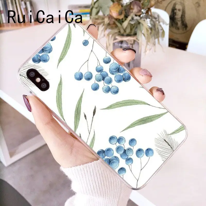 RuiCaiCa акварельные растения с цветочным узором мягкий чехол для телефона из ТПУ