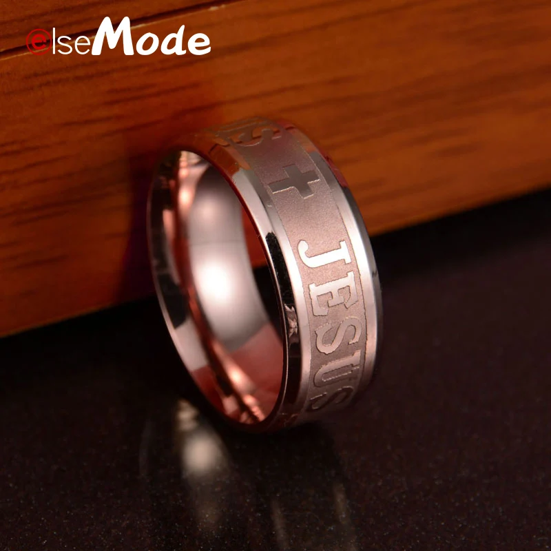 ELSEMODE высокое качество католическая 8 мм титановая сталь серебряного цвета