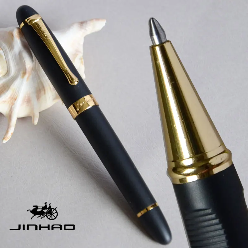 Шариковая ручка JINHAO X450 матовая черная и золотая для бизнеса офиса фиолетовая