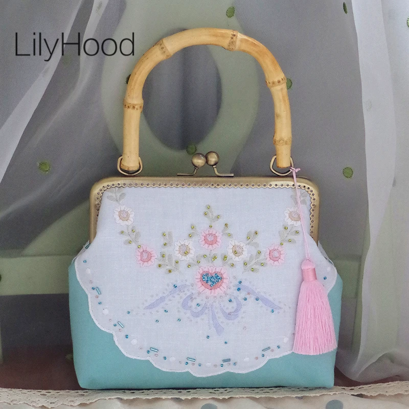 Сумка на плечо LilyHood 2021 из ткани ручной работы женская сумка с цветочной вышивкой