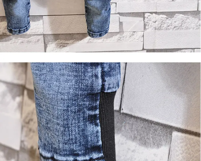 Idopy Spring New Men's Elastic Jeans Fashion Casual Hip Hop Loose Denim Jeans Black Blue Trousers Harem Pants Denim Joggers