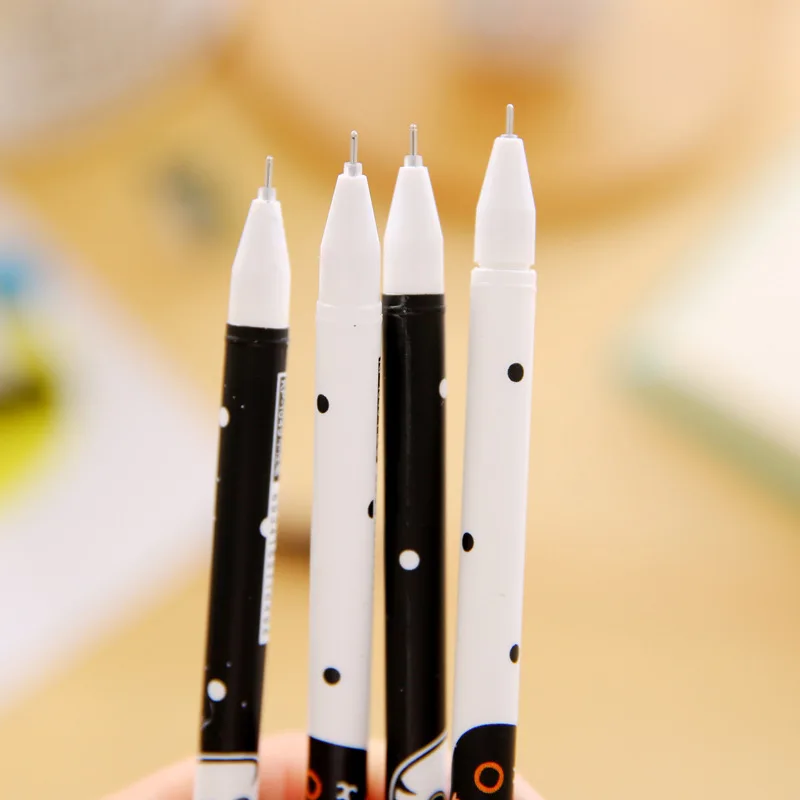 Бесплатная доставка! 1 партия = 36 шт.! Черно белая ручка для воды с кошкой/Черная