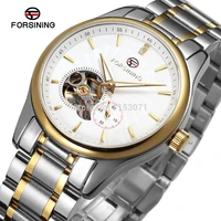 fsg9406m4t1 original watch brand forsining automatic stainless steel luxury mens watch white color dial alloy case gift box