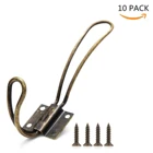 Настенные антикварные Крючки для пальто-10 винтажных двухслойных вешалки с большими винтами-жесткий античный промышленный сверхпрочный крючок