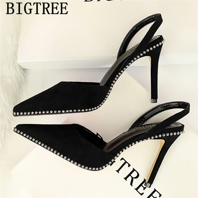 Bigtree/обувь Пикантные босоножки Женская обувь Летние дизайнерские сандалии