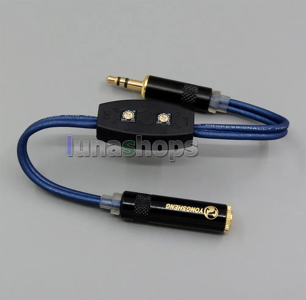 

LN005475 0ohm-220ohm PURE Silver 3.5mm Male To Female Adjustable Resistor Cable For Etymotic ER4 JH24 Roxanne etc.