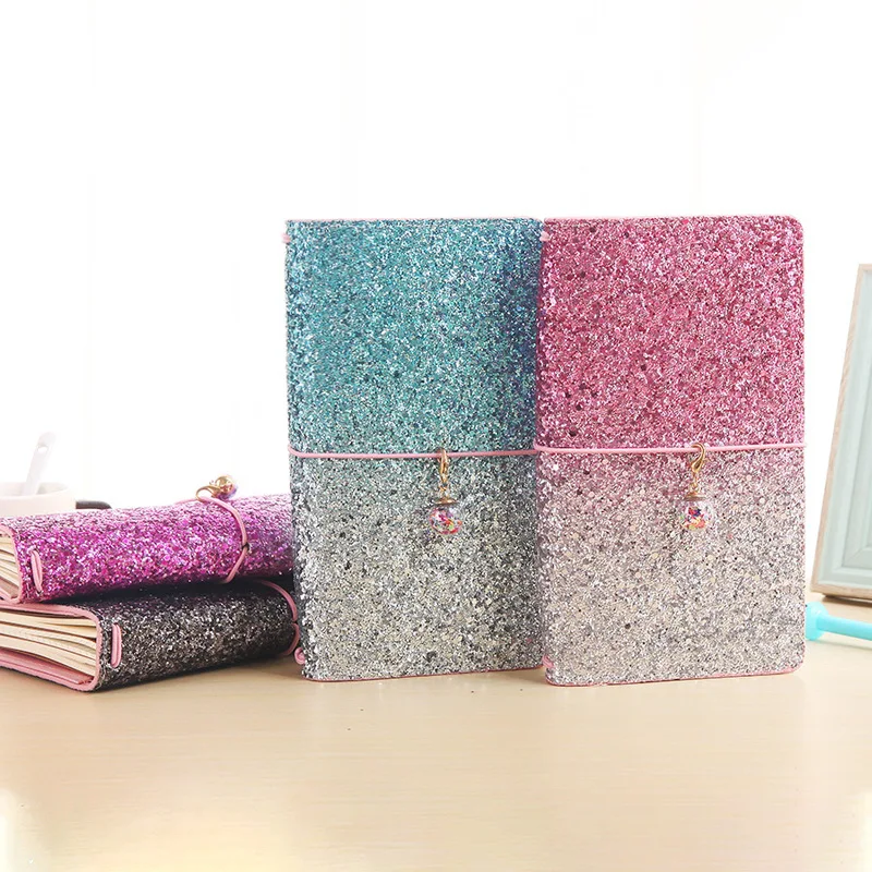 

Girls Diary Book Glittering Notebook Portable Journal Notebook