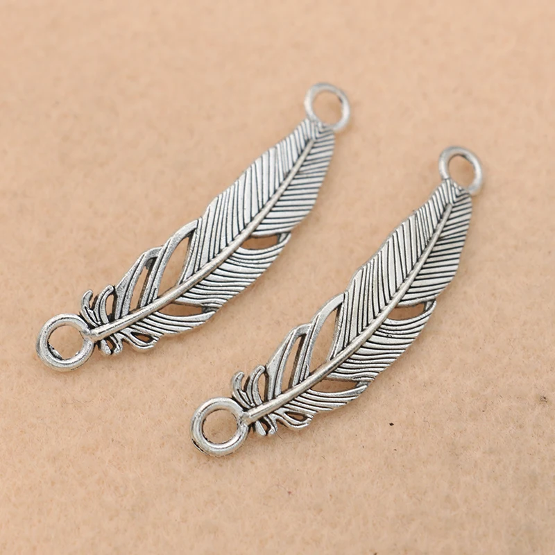 5 шт. Тибетский посеребренный соединитель пера для браслетов аксессуары