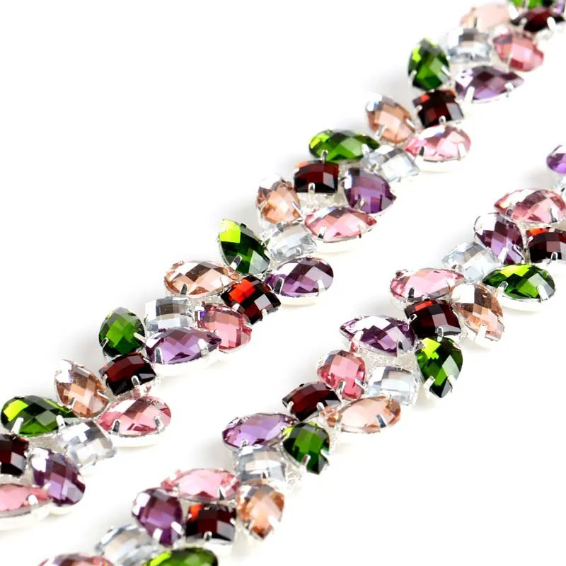 Красочные украшения роскошного костюма стразами цепи аппликация цветок