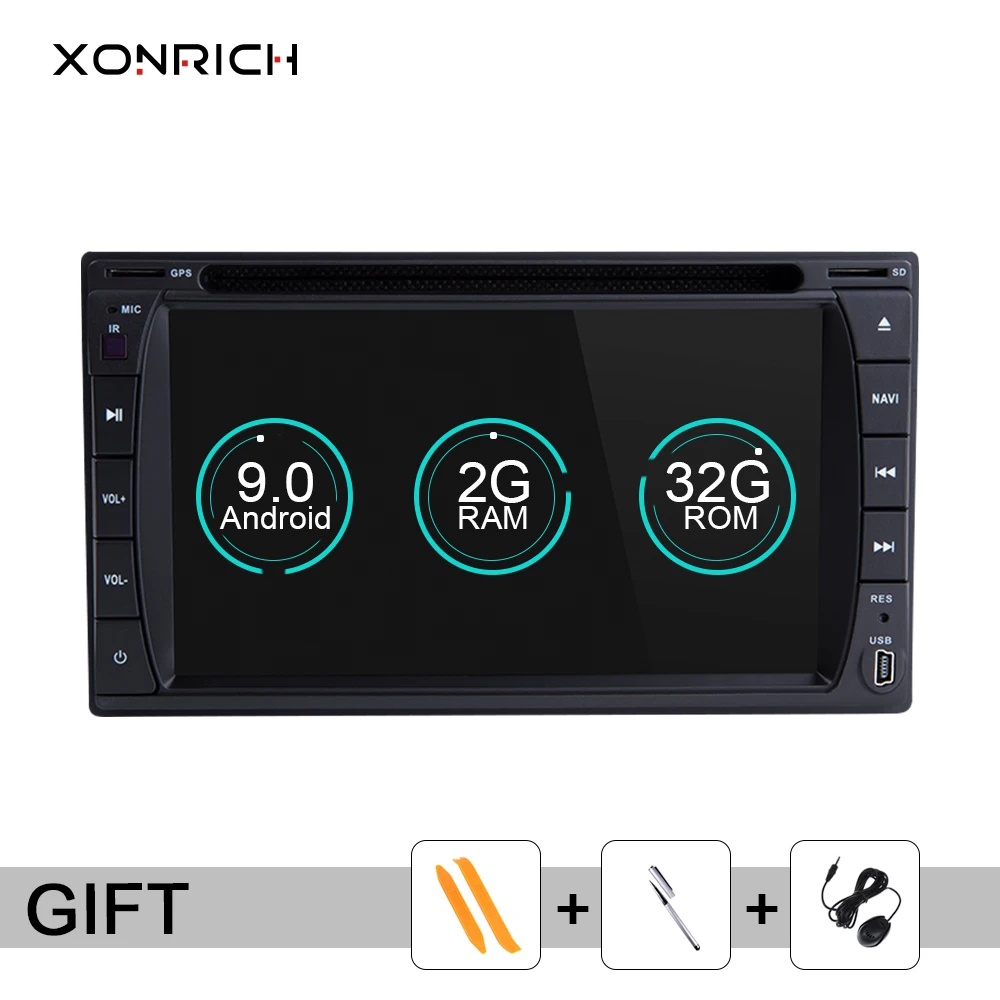 2 Din Android 9,0 Автомагнитола стерео " 1024*600 Универсальный Автомобильный dvd-плеер gps навигация Wifi Bluetooth USB Радио Аудио головное устройство