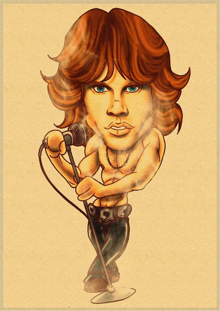 Винтаж Ретро Рок-Группа Музыка двери Jim Morrison матовая крафт-бумага плакат стены стикеры домашний декор