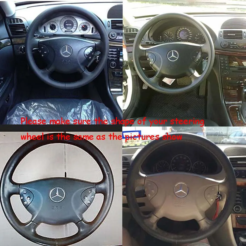 Черная кожаная накладка на руль Mercedes 2002-2006 W211 S211 E E200 E270 E300 E320 E400 E500 | Автомобили и