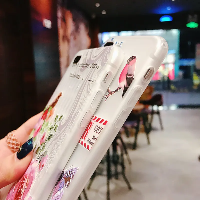 Caseme для iPhone X Xs полный цветок живопись мягкая ТПУ задняя крышка 6 6S 7 8 плюс