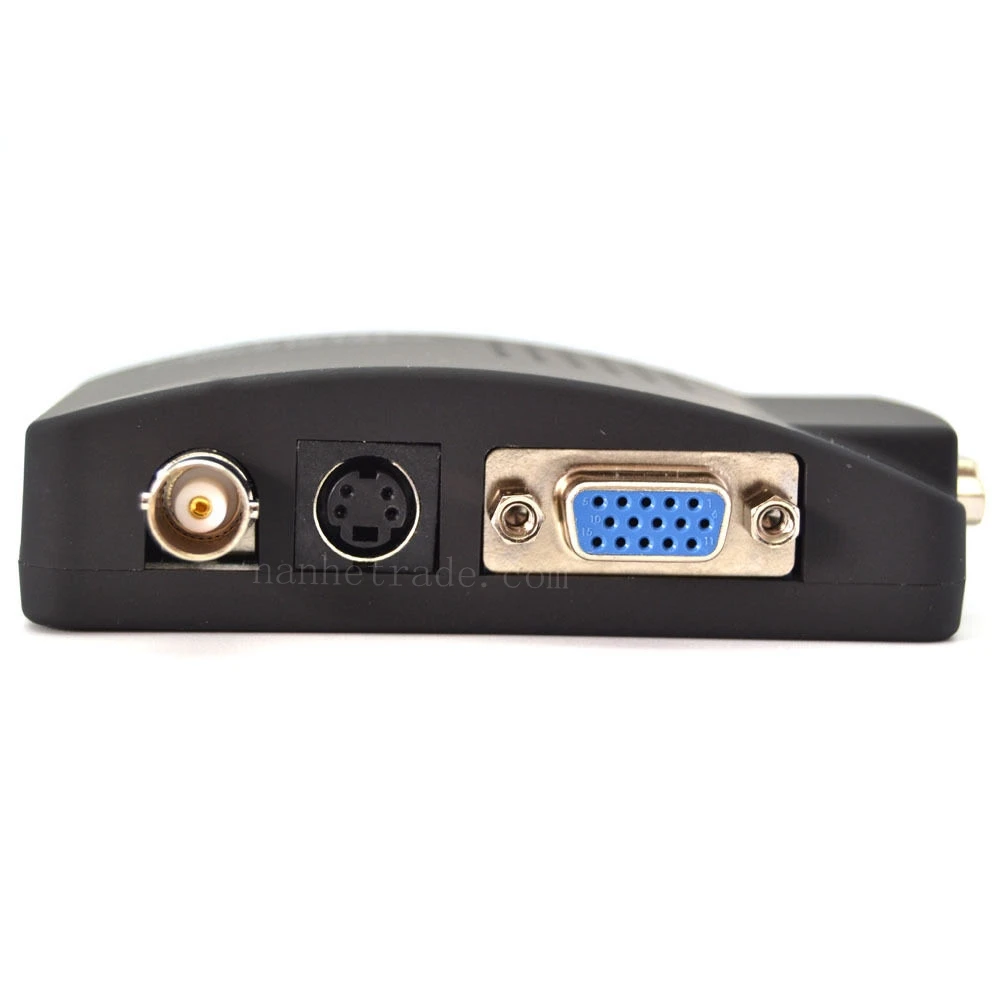 Ssriver ТВ BNC композитный S-Video VGA в к ПК ЖК-дисплей Out конвертер адаптер Box Black |