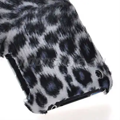 LEOPARD GREY HARD WOOL FEATHER CASE COVER + SCREEN FOR APPLE IPHONE 3G 3GS 263 |