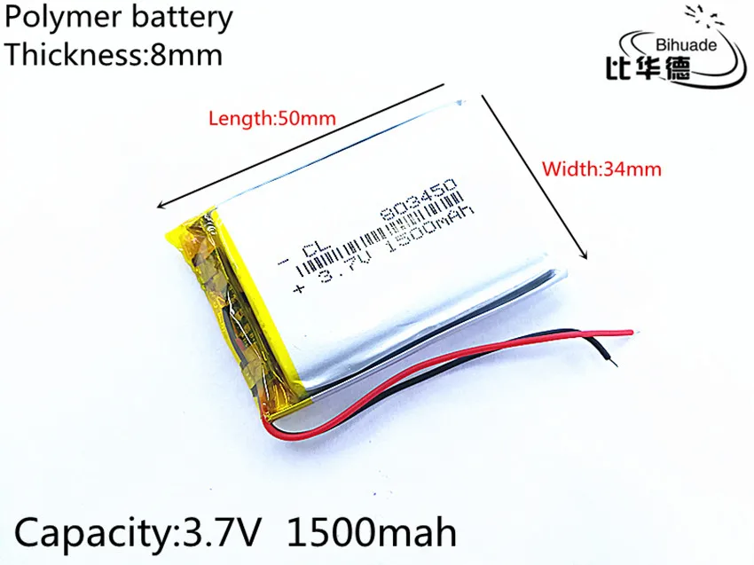 

Liter energy battery 3.7V 1500mAh 803450 Lithium Polymer LiPo Rechargeable Battery li ion cells