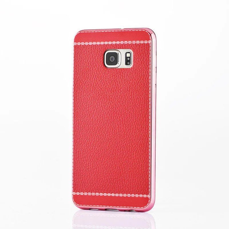 Роскошная зернистая кожа личи мягкая Задняя накладка чехла из ТПУ для samsung Galaxy