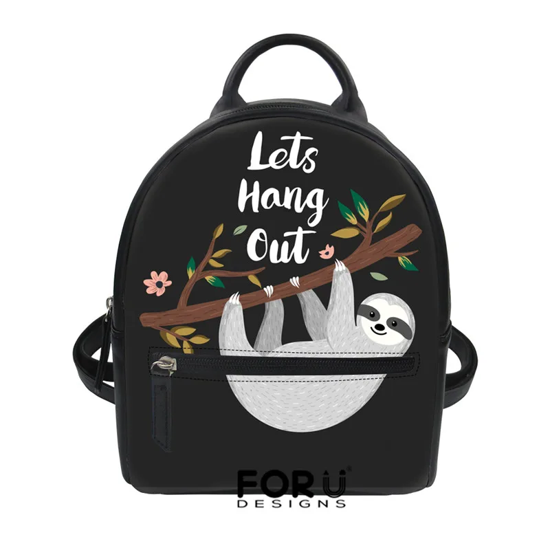 FORUDESIGNS/женские небольшой рюкзак с принтом в виде цветов и Ленивец из