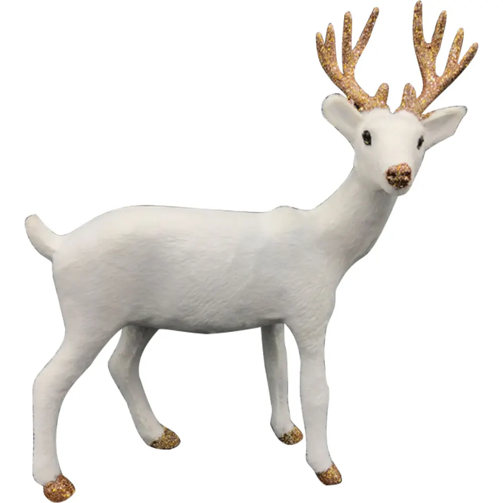 2 размера Рождественский белый плюшевый олень пластиковая подставка Белый