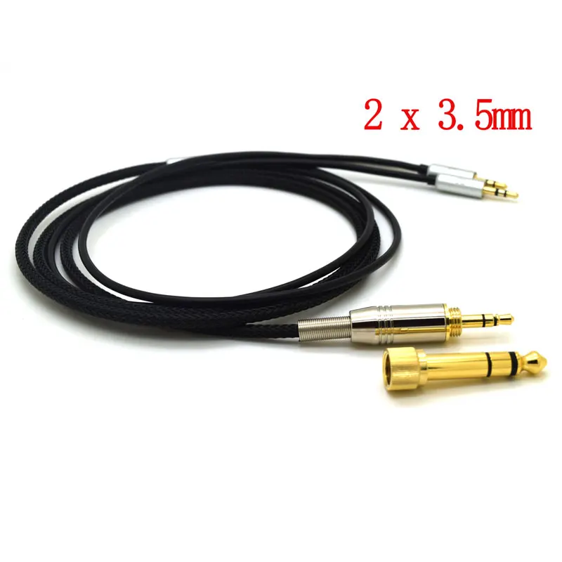 1.2cm Black 2x3.5mm Для Hifiman HE400S HE-400I HE560 он-350 HE1000 V2 замена кабеля наушников 3,5 мм Мужской 6,35 мм до 2 х 2,5 мм штекер аудио hi-fi шнур - Цвет: 1.2cm Black 2x3.5mm