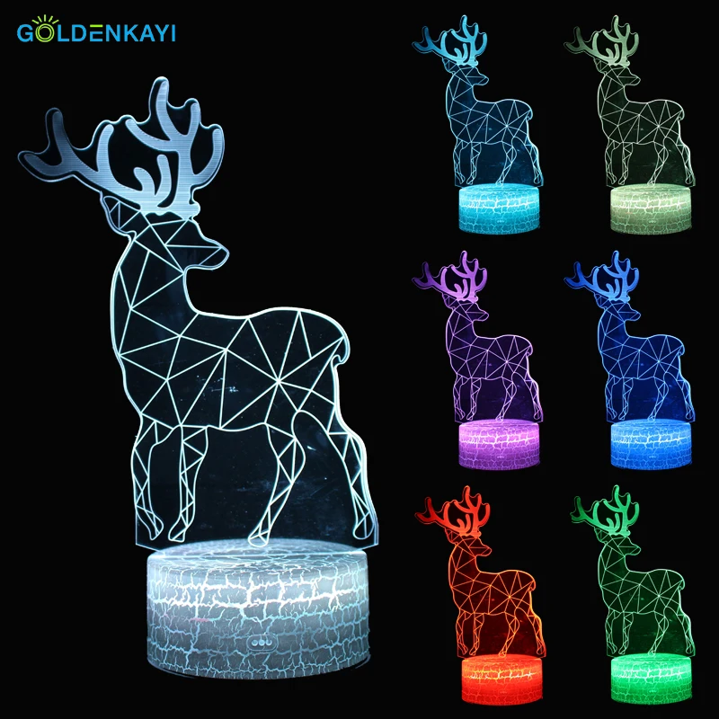 GOLDENKAYI 3D LED Оригинальное ночное освещение атмосфера визуальная лампа сенсорный