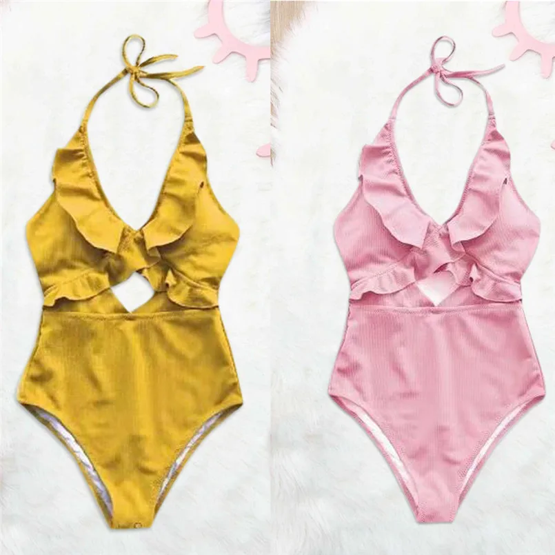 Сексуальный Сплошной Костюм бандажный цельный купальный костюм с открытыми