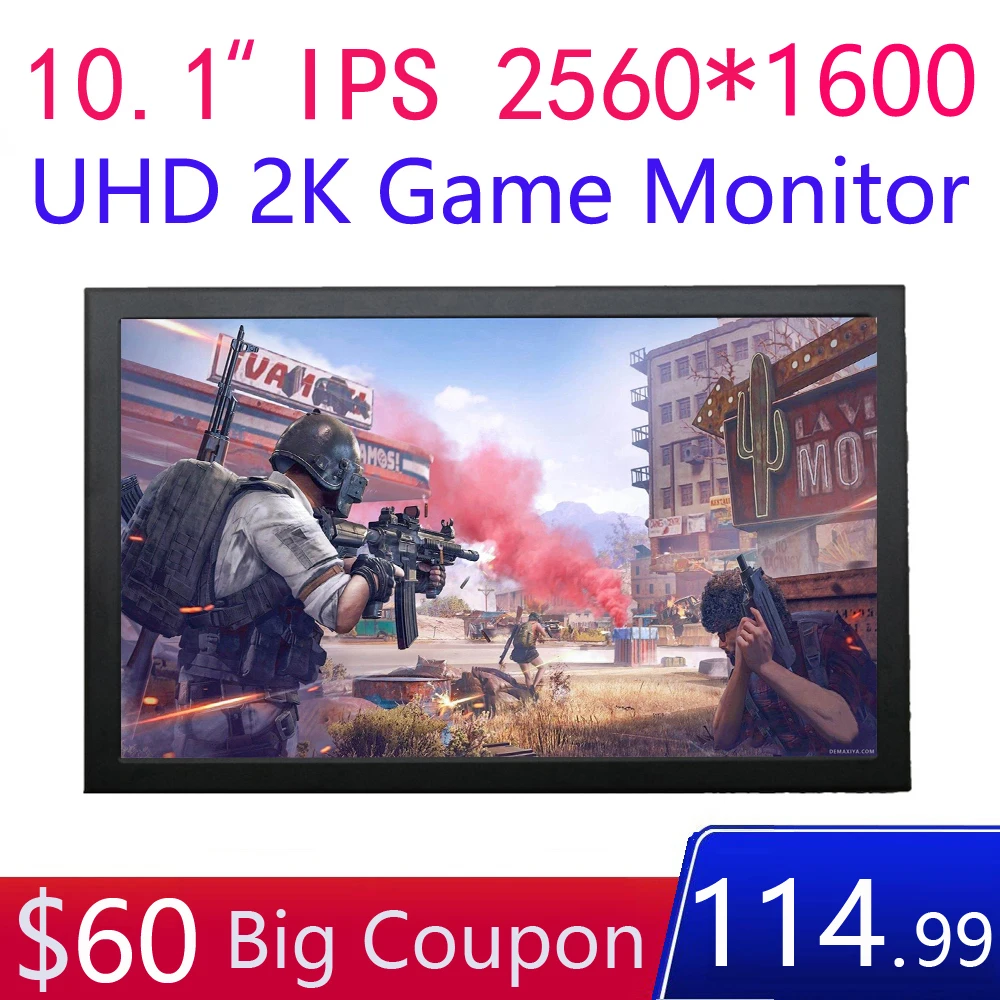 10 дюймовый игровой монитор 2K IPS 2560x1600 UHD дисплей 1 портативный двойной HDMI вход для