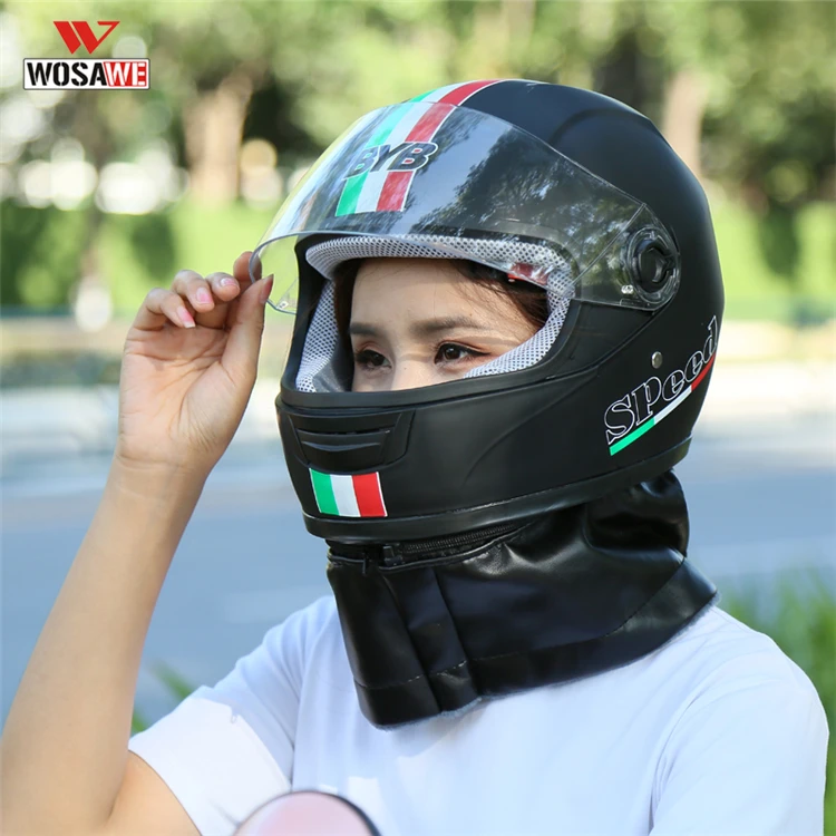 Зимний мотоциклетный шлем для мотокросса шлемы с полным лицом теплый шарф защита