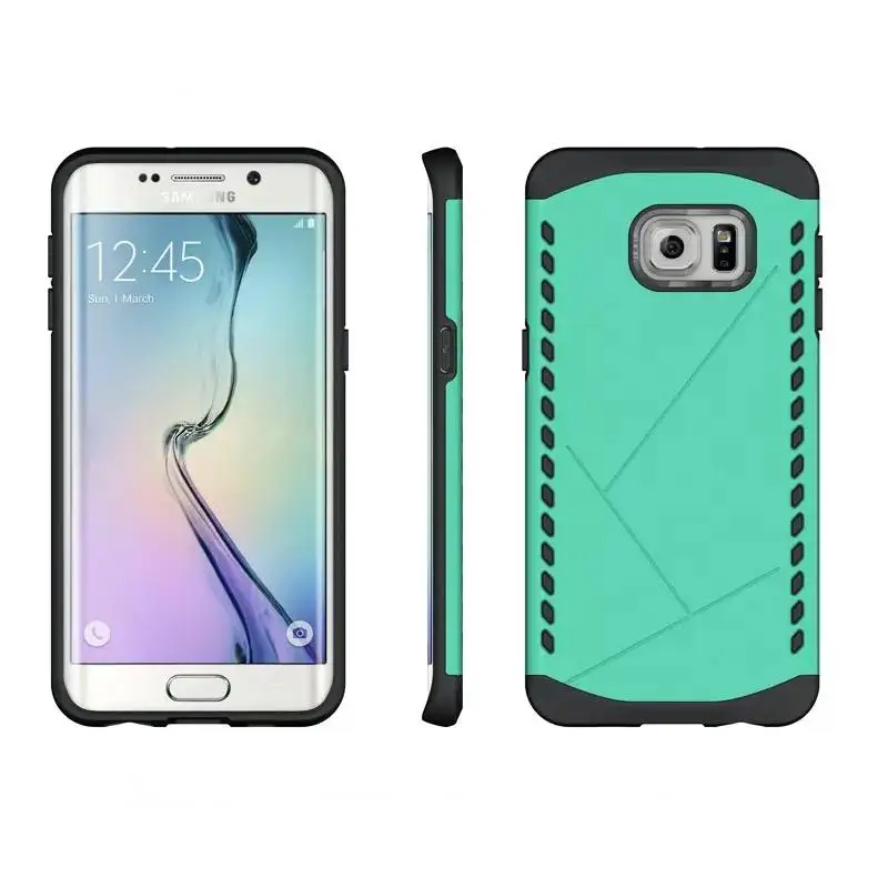 200 Шт. Heavy Duty Броня Чехол для Galaxy S6 Edge G9250 ТПУ & PC Гибридный Защитный Кожи Двойной