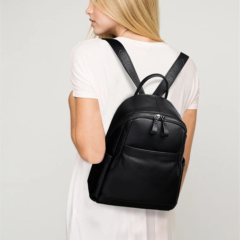 Повседневное кожаный рюкзак женский 2019 простой Back Pack Высокое качество корова Для
