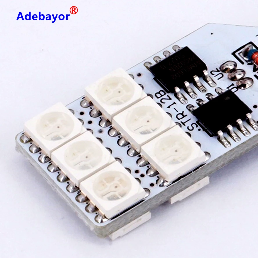 2 x автомобиль новый RGB T10 5050 12SMD красочные с пультом дистанционного управления