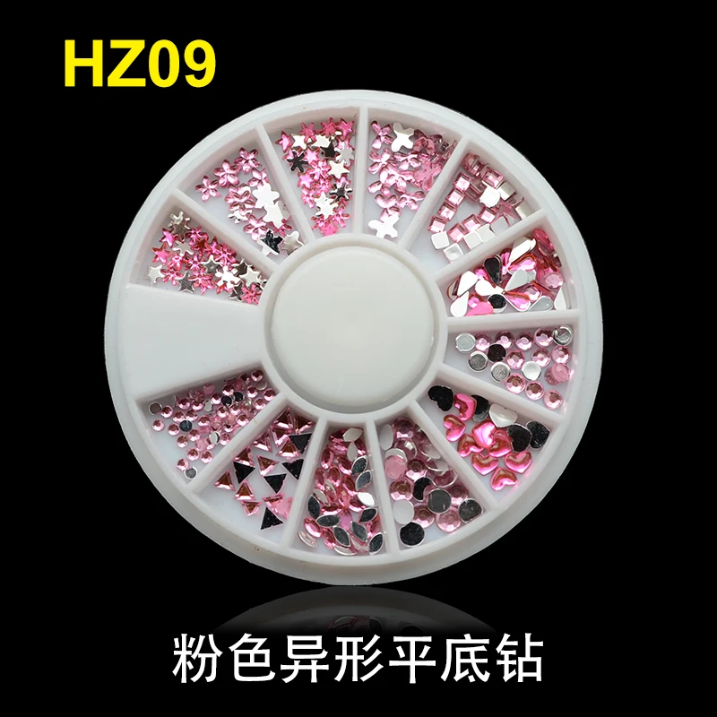 Розовые стразы (от 2 мм до 4 мм/треугольное Сердце Звезда Бабочка квадратная капля)