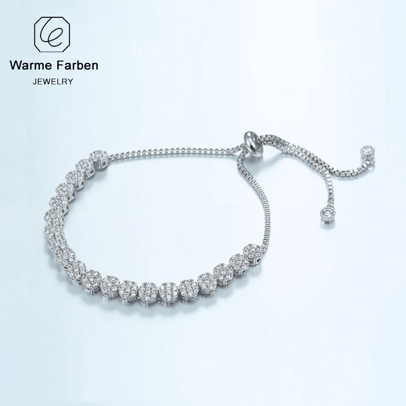 Браслет Warme Farben из кристаллов Swarovski для женщин серебряного цвета со стразами браслет и браслет свадебные украшения подарок на день рождения - Цвет камня: as picture