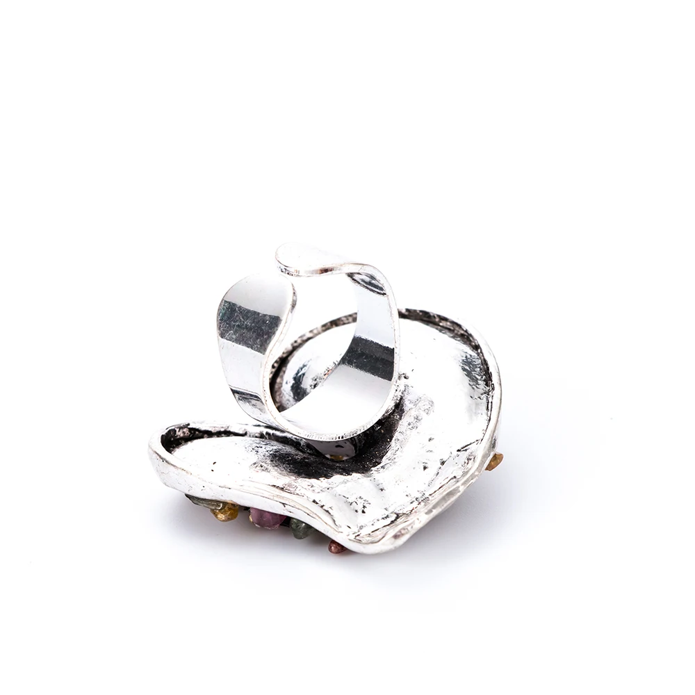 Женское кольцо из гравийного сплава регулируемое в стиле ретро украшение для