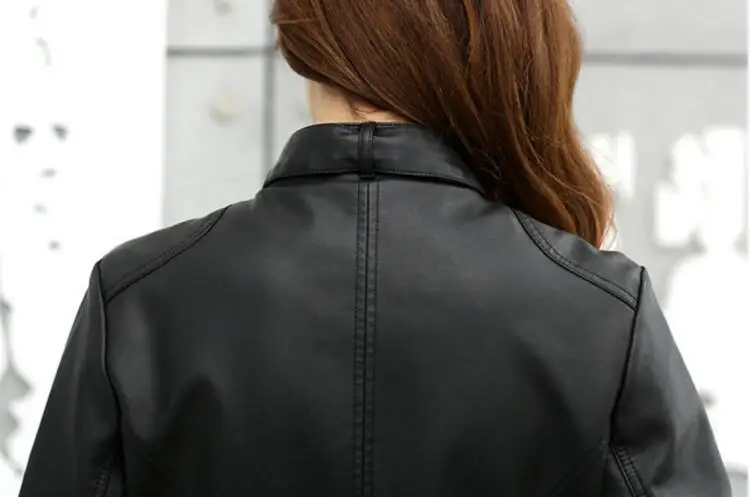 Женская кожаная куртка Европейская мода 2017 | одежда