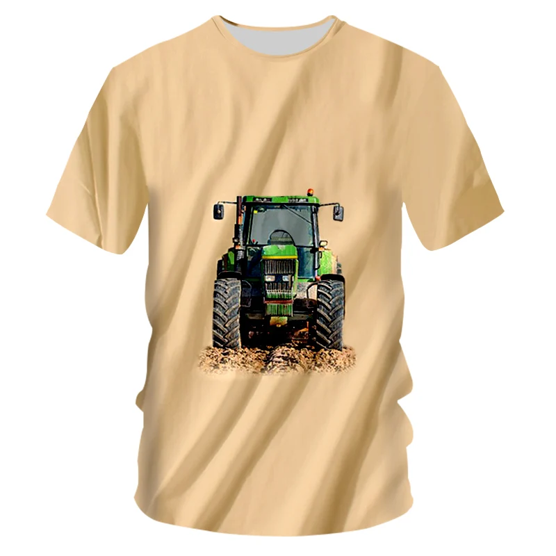 CJLM Men Casual Tshirt Hip Hop Punk Style Bodybuilding Fitness Undershirts Boy Cool Print Excavator Yellow T-shirt 7XL | Мужская одежда