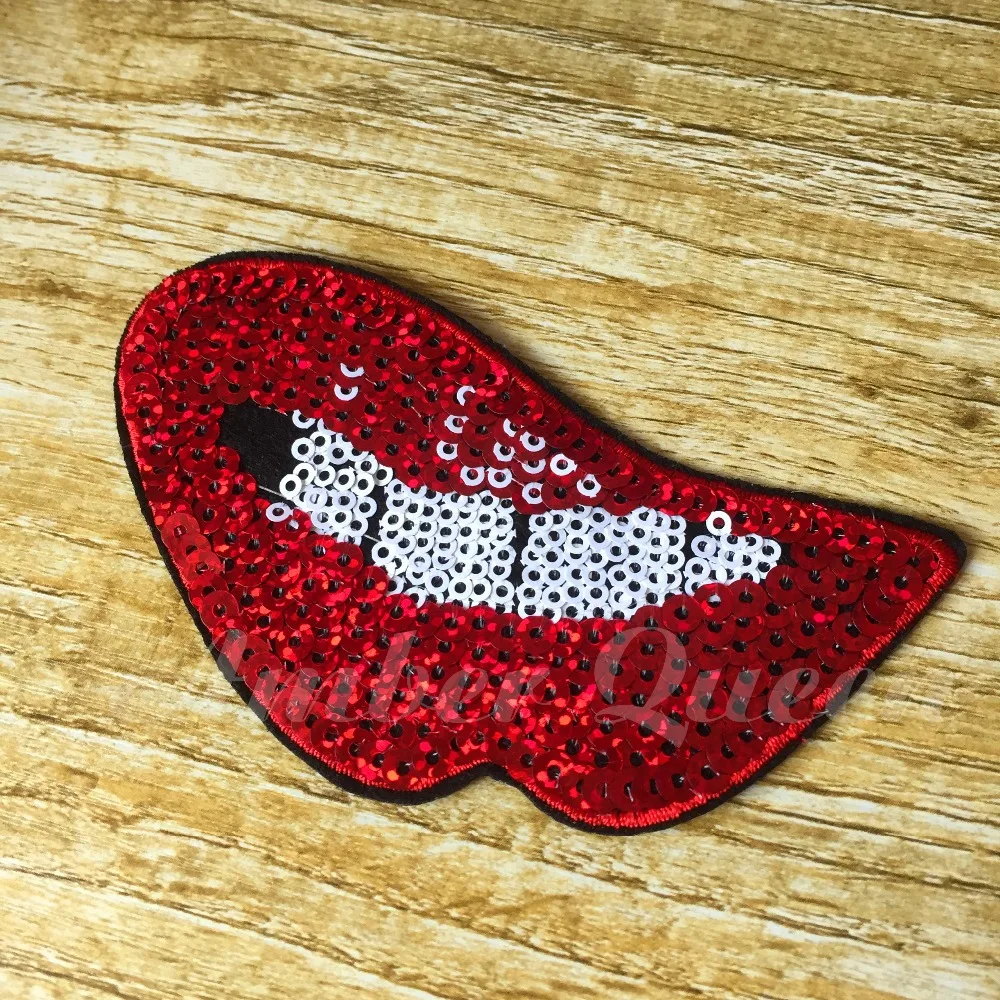 Одежда с вышитыми железными заплатками для одежды 5 шт. красные блестки