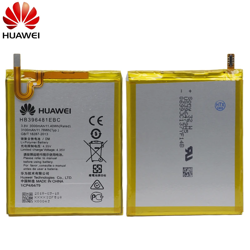 Оригинальный аккумулятор для телефона Hua Wei HB396481EBC Huawei ASCEND G7 PLUS HONOR 5X G8 G8X RIO L03