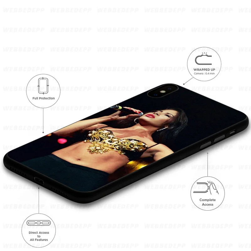 ВЕББЕДЕПП Силиконовый чехол Selena Quintanilla для iPhone 11 Pro Xr Xs Max X или 10 8 7 6 6S Plus 5 5S SE включительно.