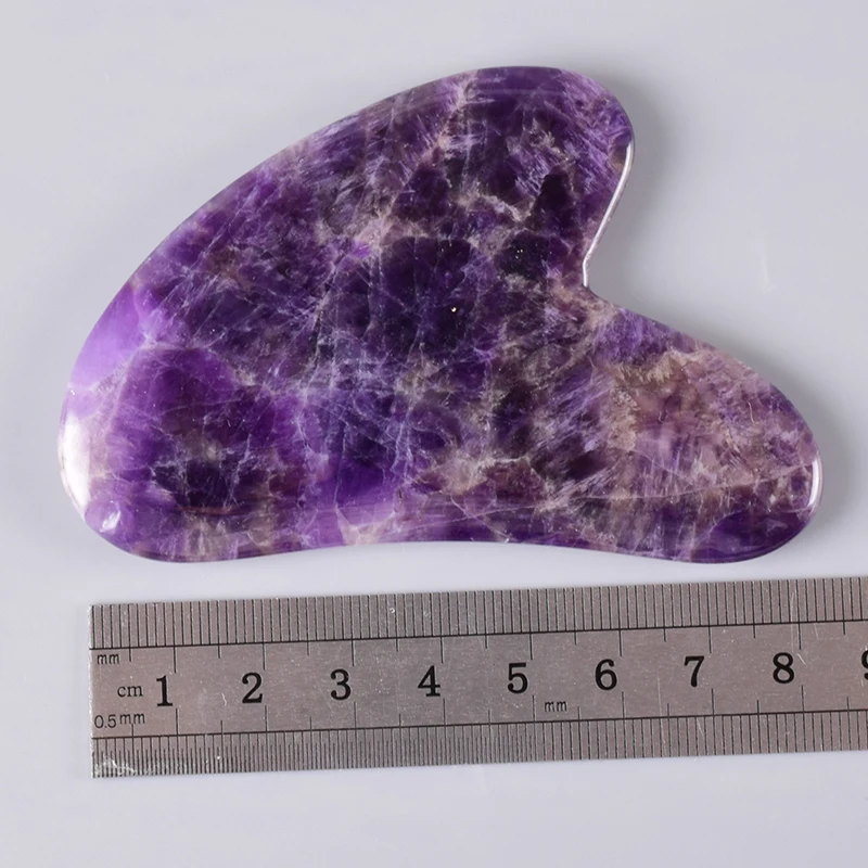 Аметист соскальзывающий инструмент Gua Sha натуральный камень массажные