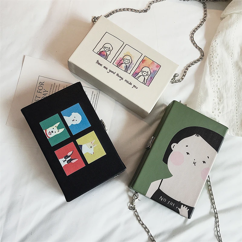 Женские сумки через плечо FuAhaLu дизайнерские мессенджеры с цепочкой и рисунком из