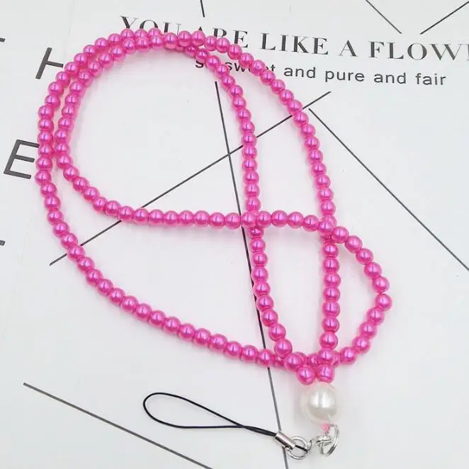 Длинный жемчужный ремешок на шею для телефона 40 см | Мобильные телефоны и