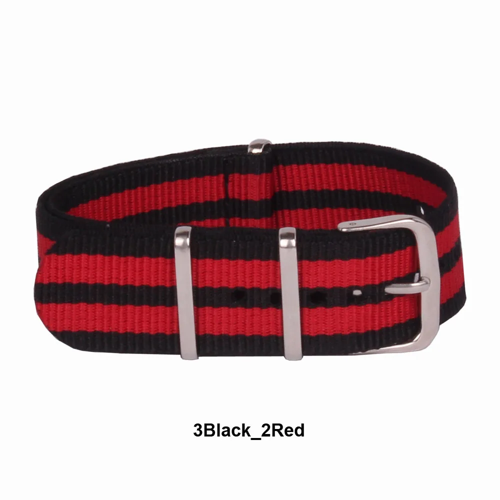 Нейлоновый ремешок для часов 18 мм разноцветный черный красный армейский