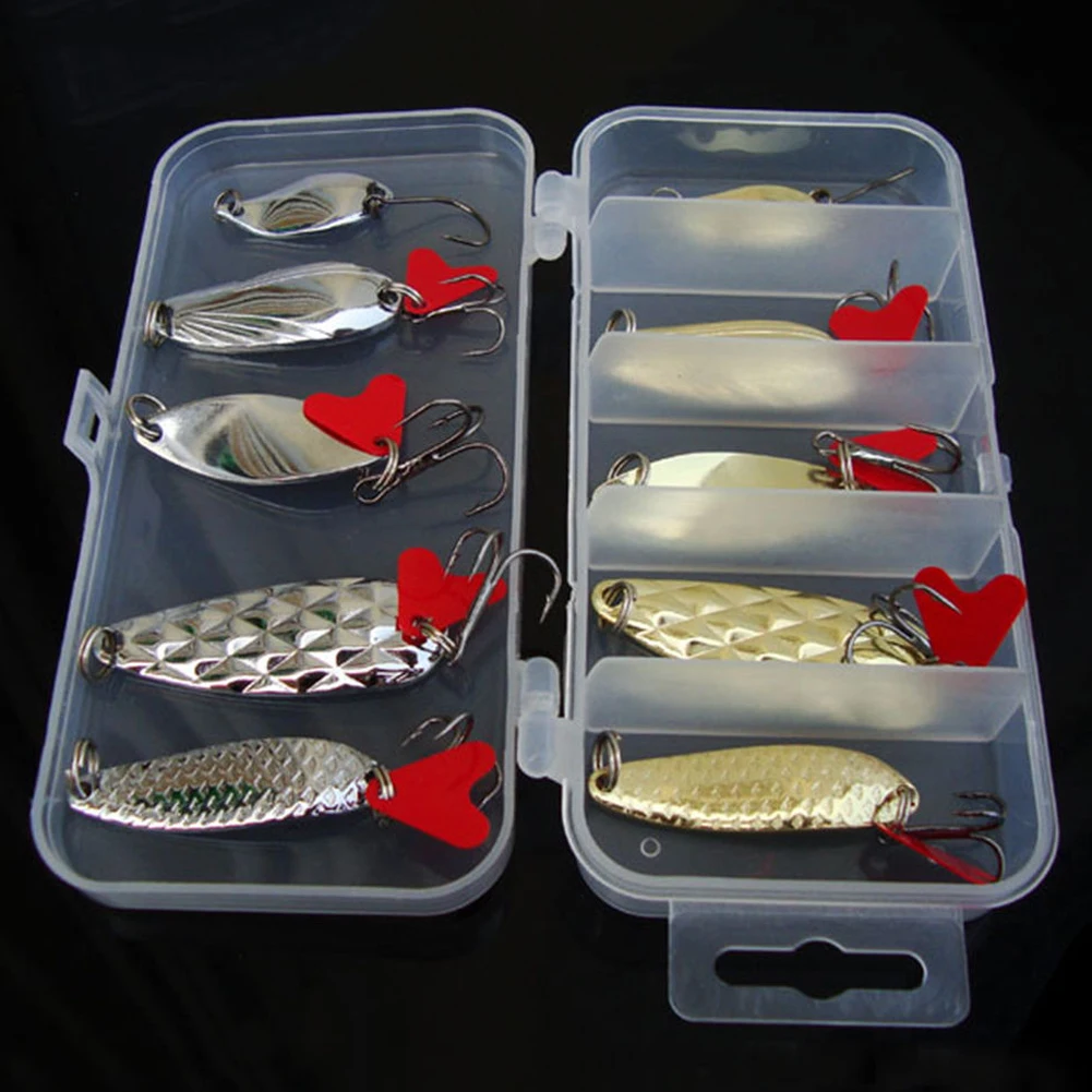 10 шт./компл. искусственная яркая кожа металлическая рыболовная приманка бас