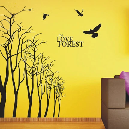 

Free mail diy vinyl wall sticker forest birds living room bedroom wall stickers